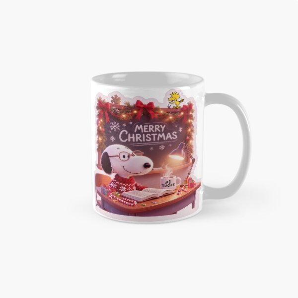 Item preview, Snoopy Christmas Teacher Sticker: Cozy High-Quality Modern Holiday Illustration Design designed and sold by ARTCREATESHOP.