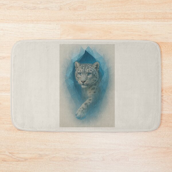 Item preview, Snow Leopard – Dimensional Fold Frosted Geometric Spirit Wildlife Art designed and sold by GeoWild Designs.