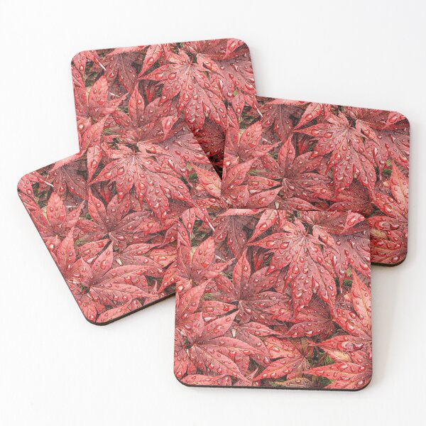 Item preview, Red Japanese Maple Leaves Hand Drawn Illustration designed and sold by Bure-NS.