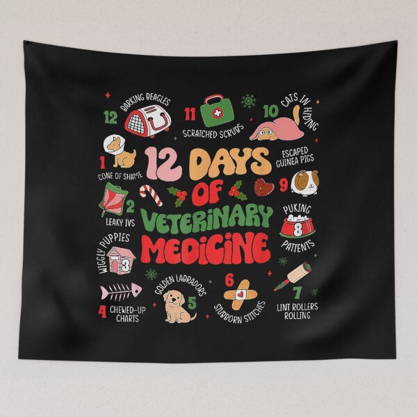 Item preview, 12 Days Of Veterinary Medicine Funny Christmas Vet Tech designed and sold by MerchDeviant.
