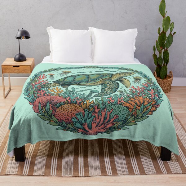 Item preview, Green Sea Turtle With Ocean Wildlife designed and sold by BirdsnStuff.