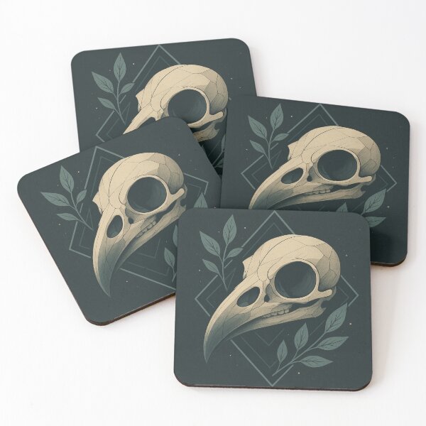 Item preview, Crow Skull – Geometric Botanical Dark Nature Art designed and sold by GeoWild Designs.