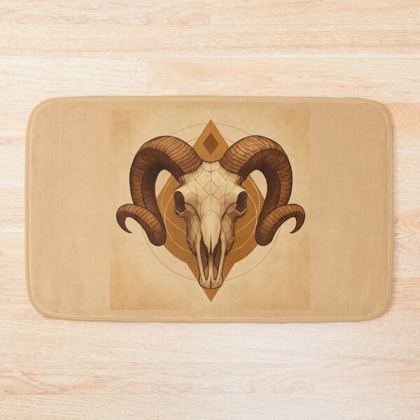 Item preview, Ram Skull – Sacred Geometry Horned Fossil Art designed and sold by GeoWild Designs.