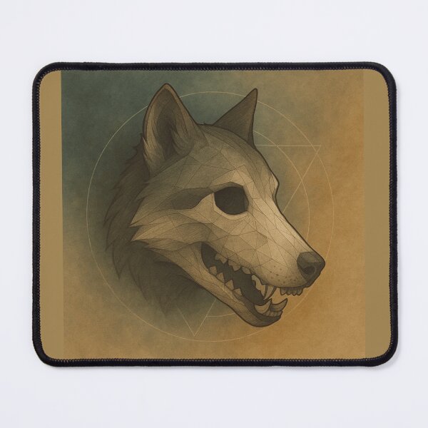 Item preview, Wolf Skull – Geometric Spirit Fossil Portrait Art designed and sold by GeoWild Designs.