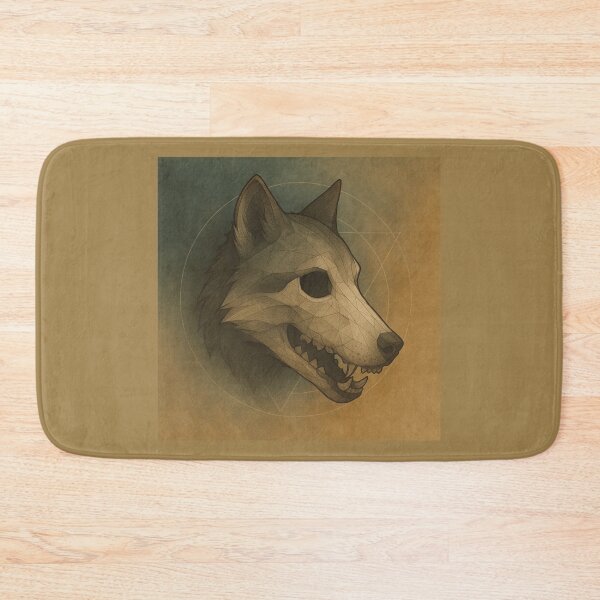 Item preview, Wolf Skull – Geometric Spirit Fossil Portrait Art designed and sold by GeoWild Designs.