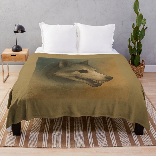 Item preview, Wolf Skull – Geometric Spirit Fossil Portrait Art designed and sold by GeoWild Designs.