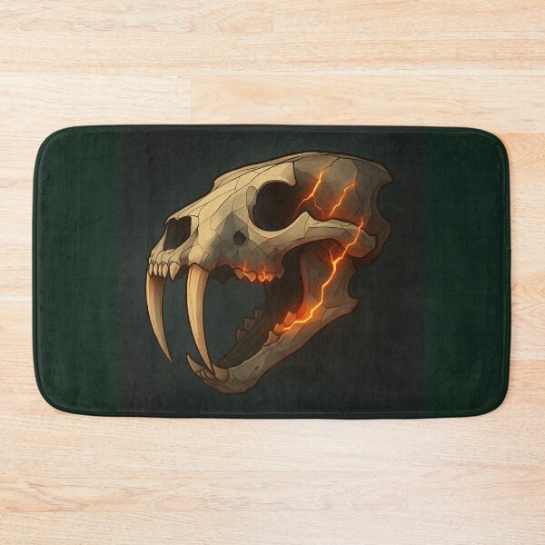 Item preview, Sabertooth Skull – Lava Fracture Glow Fossil Art designed and sold by GeoWild Designs.