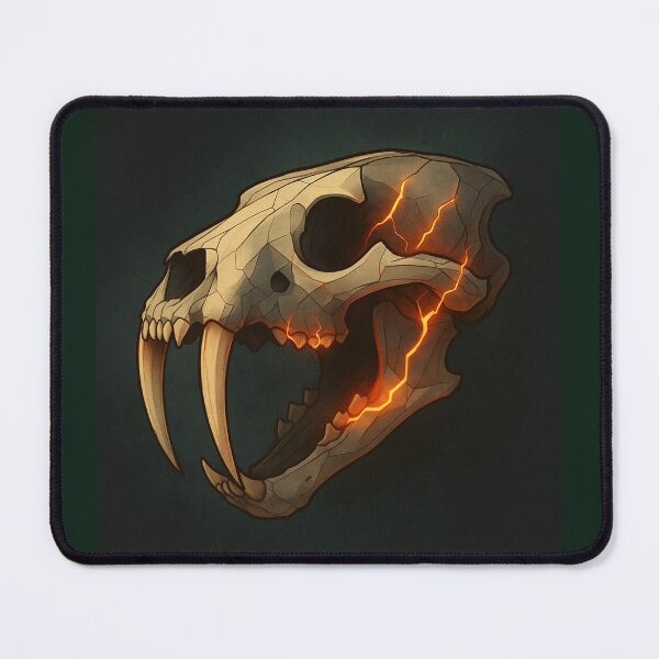 Item preview, Sabertooth Skull – Lava Fracture Glow Fossil Art designed and sold by GeoWild Designs.