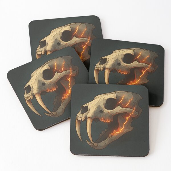 Item preview, Sabertooth Skull – Lava Fracture Glow Fossil Art designed and sold by GeoWild Designs.