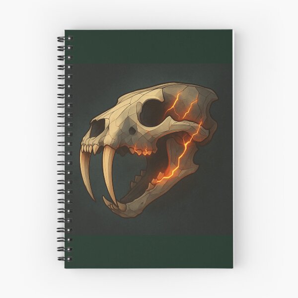 Item preview, Sabertooth Skull – Lava Fracture Glow Fossil Art designed and sold by GeoWild Designs.