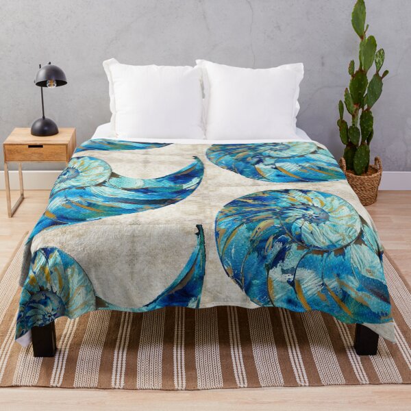 Item preview, Tropical Blue Art - Nautilus Shell Bleu 2 - Sharon Cummings Artist designed and sold by Sharon Cummings Art.