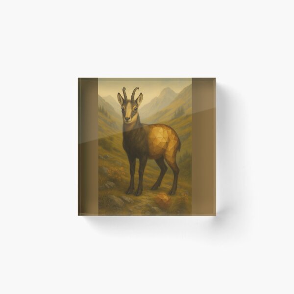 Item preview, Chamois – Mountain Spirit in Golden Valleys Wildlife Art designed and sold by GeoWild Designs.