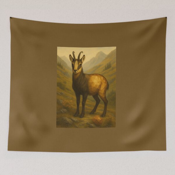 Item preview, Chamois – Mountain Spirit in Golden Valleys Wildlife Art designed and sold by GeoWild Designs.