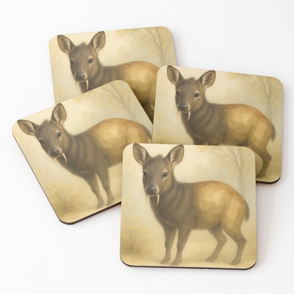 Item preview, Musk Deer – Fanged Forest Deer Geometric Wildlife Art designed and sold by GeoWild Designs.