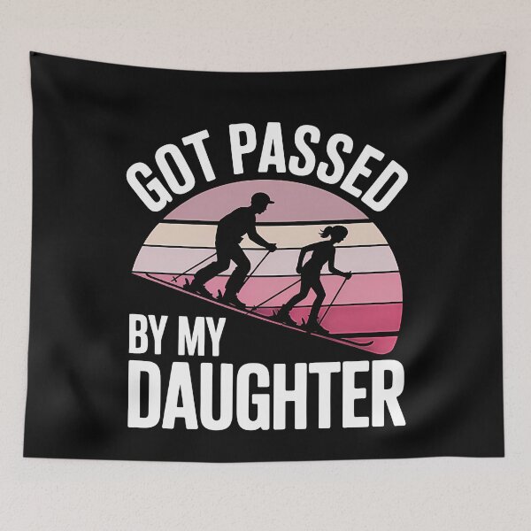 Item preview, Got Passed By My Daughter Funny Skiing Design | Father Daughter Ski Humor | Winter Sports Silhouette Art designed and sold by Alluka Brand.