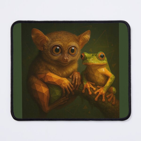 Item preview, GeoWild Tarsier & Tree Frog – Geometric Jungle Duo Wildlife Art designed and sold by GeoWild Designs.