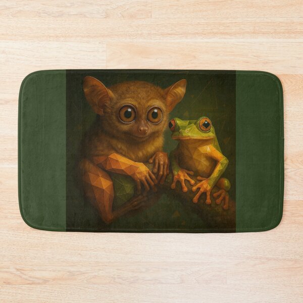 Item preview, GeoWild Tarsier & Tree Frog – Geometric Jungle Duo Wildlife Art designed and sold by GeoWild Designs.