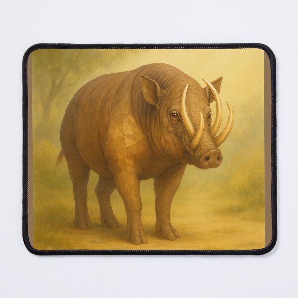 Item preview, Babirusa – Four-Tusk Forest Boar Geometric Wildlife Art designed and sold by GeoWild Designs.