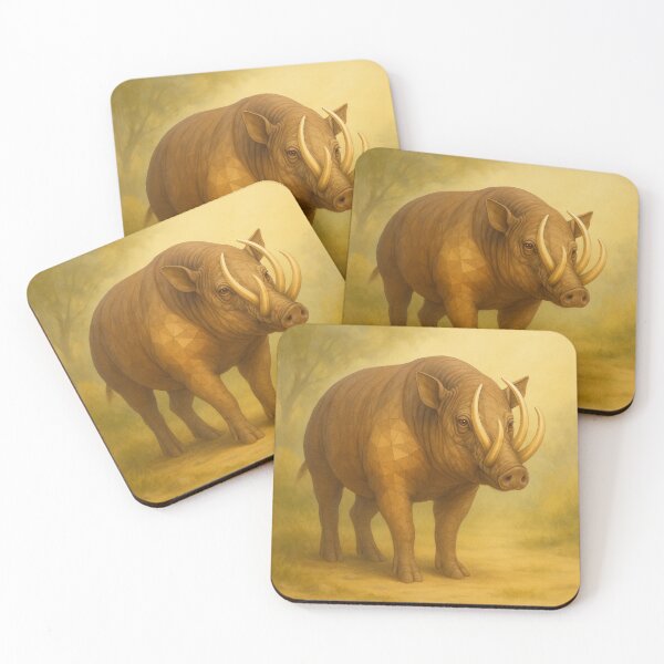Item preview, Babirusa – Four-Tusk Forest Boar Geometric Wildlife Art designed and sold by GeoWild Designs.