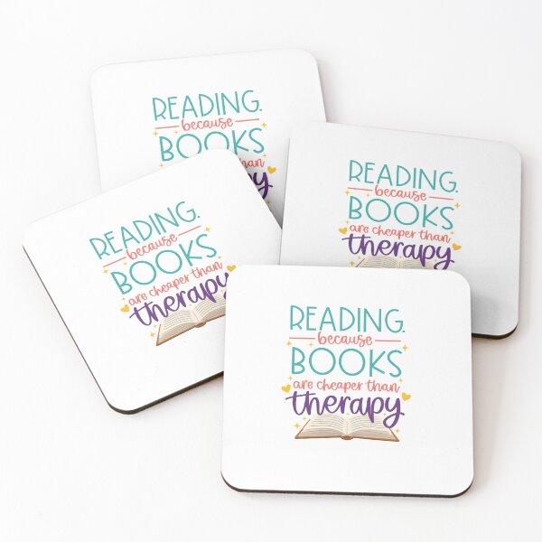 Item preview, Reading Because Books Are Cheaper Than Therapy — Funny Bookworm Typography designed and sold by Colorful-Garden.