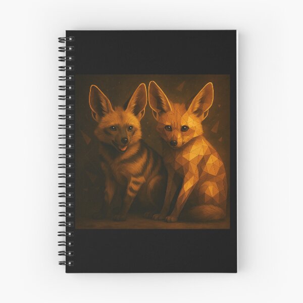 Item preview, Aardwolf Pair – Geometric African Wildlife Art designed and sold by GeoWild Designs.
