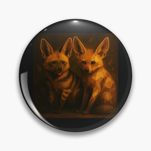 Item preview, Aardwolf Pair – Geometric African Wildlife Art designed and sold by GeoWild Designs.