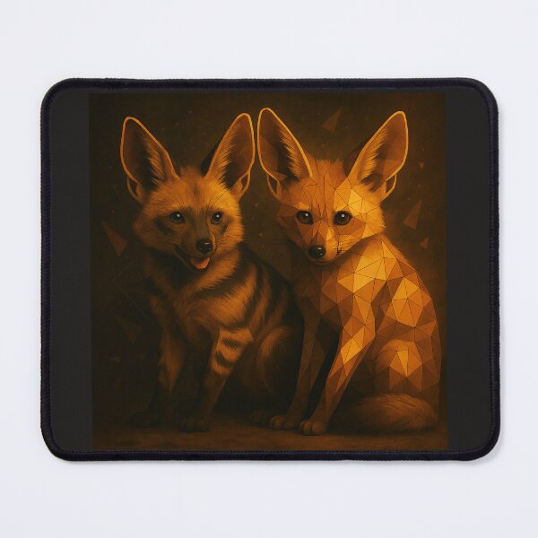 Item preview, Aardwolf Pair – Geometric African Wildlife Art designed and sold by GeoWild Designs.