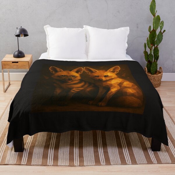 Item preview, Aardwolf Pair – Geometric African Wildlife Art designed and sold by GeoWild Designs.