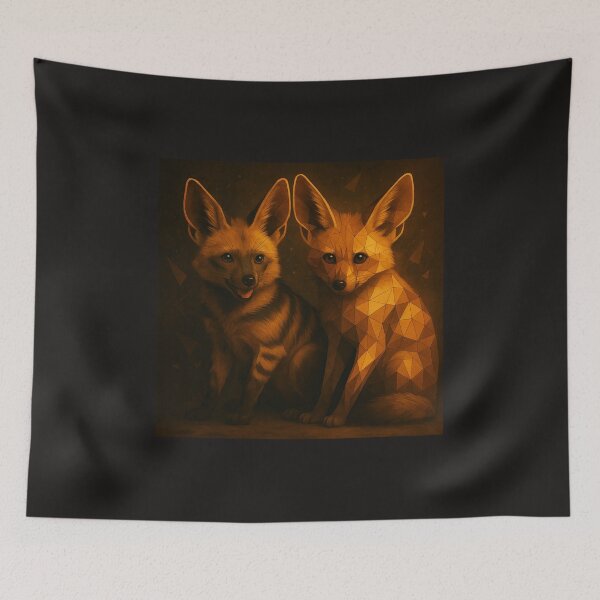 Item preview, Aardwolf Pair – Geometric African Wildlife Art designed and sold by GeoWild Designs.