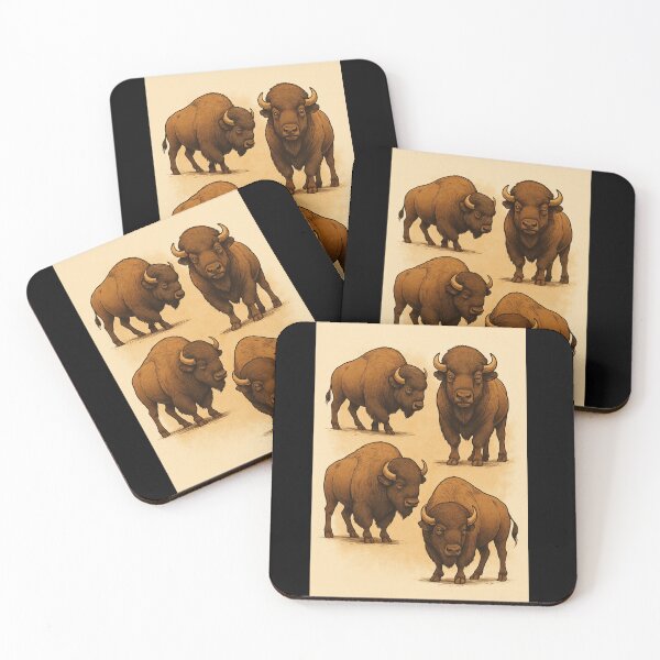 Item preview, Bison – Vintage Hand-Drawn Wildlife Illustration Art designed and sold by GeoWild Designs.