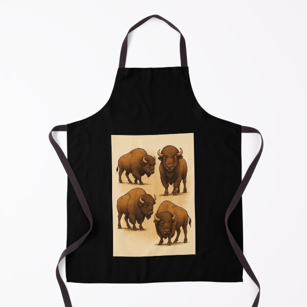 Item preview, Bison – Vintage Hand-Drawn Wildlife Illustration Art designed and sold by GeoWild Designs.