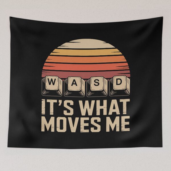 Item preview, WASD It’s What Moves Me Funny Gamer Design | Retro PC Gaming Keyboard Art | Gaming Humor Tee designed and sold by Alluka Brand.