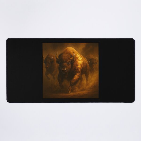 Item preview, Bison – Geometric Prairie Thunder Charge Wildlife Art designed and sold by GeoWild Designs.