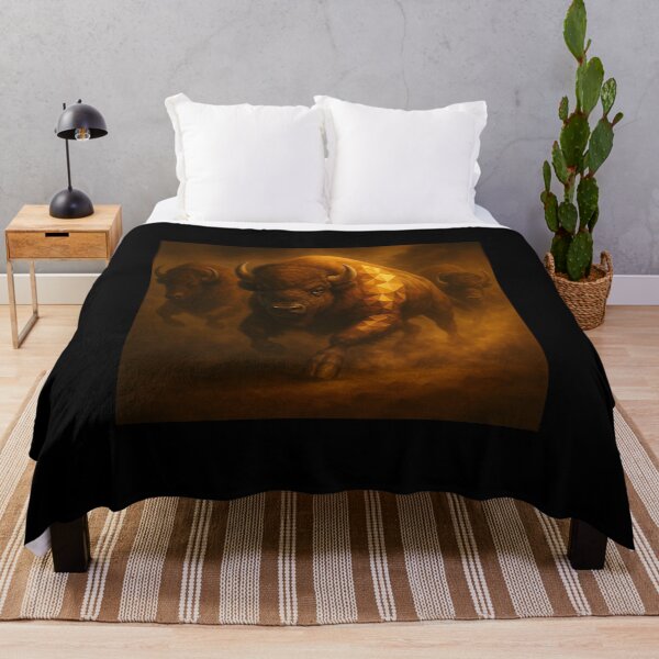 Item preview, Bison – Geometric Prairie Thunder Charge Wildlife Art designed and sold by GeoWild Designs.