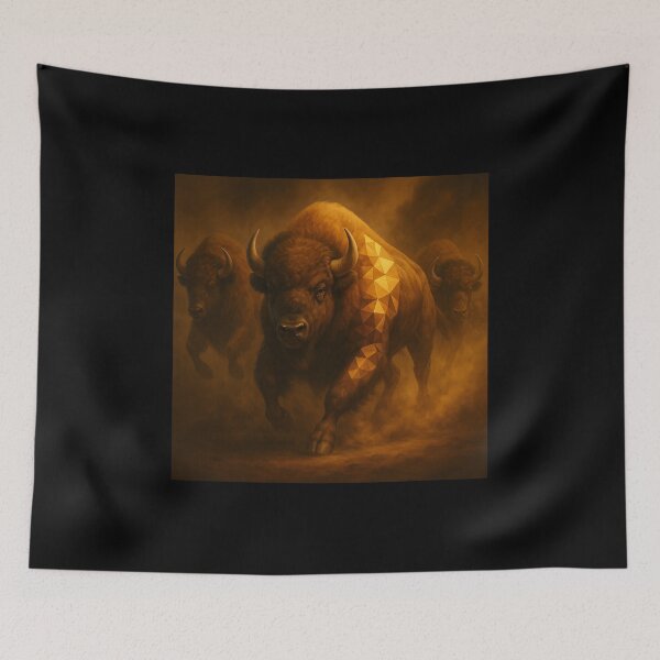 Item preview,  Bison – Geometric Prairie Thunder Charge Wildlife Art designed and sold by GeoWild Designs.
