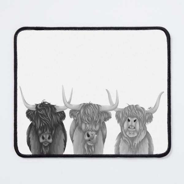 Item preview, Black and White Highland Cows designed and sold by smoothfoxill.