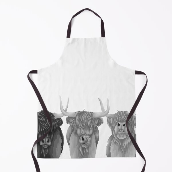 Item preview, Black and White Highland Cows designed and sold by smoothfoxill.