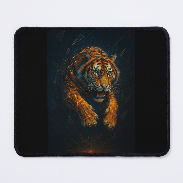 Item preview, Tiger – Geometric Wildcat Power Leap Wildlife Art designed and sold by GeoWild Designs.