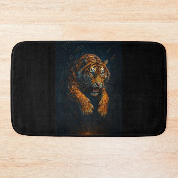 Item preview, Tiger – Geometric Wildcat Power Leap Wildlife Art designed and sold by GeoWild Designs.
