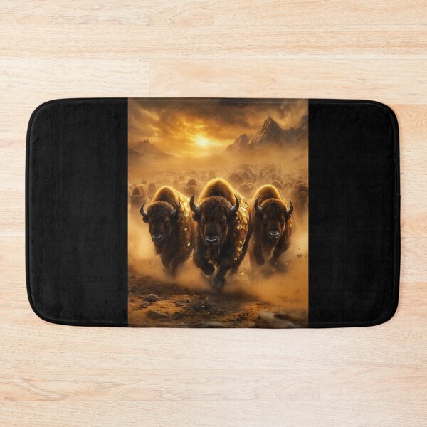 Item preview, Bison Stampede – Geometric Sunset Thunder Run Wildlife Art designed and sold by GeoWild Designs.