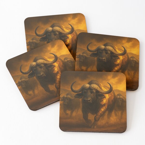 Item preview, African Buffalo Stampede – Geometric Wildlife Power Art designed and sold by GeoWild Designs.