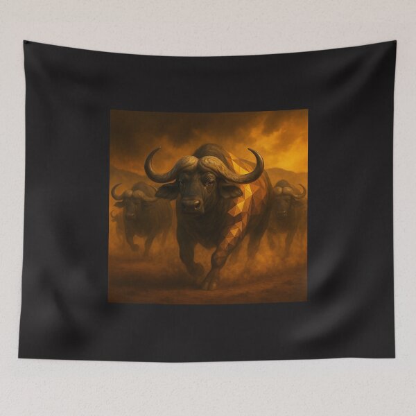 Item preview, African Buffalo Stampede – Geometric Wildlife Power Art designed and sold by GeoWild Designs.
