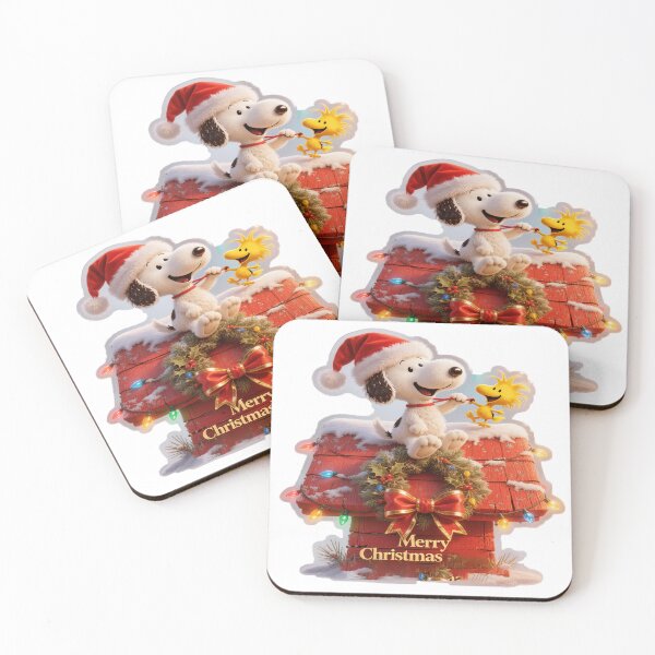 Item preview, Festive Peanuts Christmas Sticker: Realistic Snoopy & Woodstock Holiday Doghouse Scene designed and sold by ARTCREATESHOP.