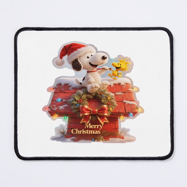 Item preview, Festive Peanuts Christmas Sticker: Realistic Snoopy & Woodstock Holiday Doghouse Scene designed and sold by ARTCREATESHOP.