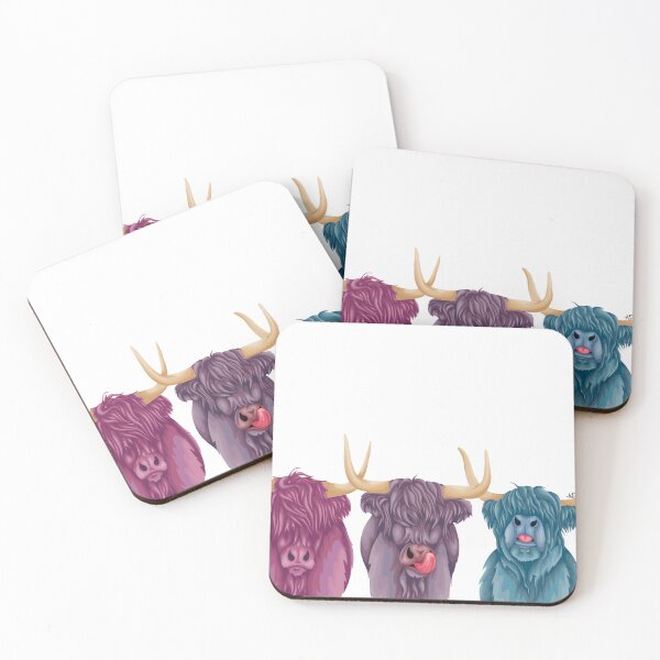 Item preview, Purple Highland Cows designed and sold by smoothfoxill.