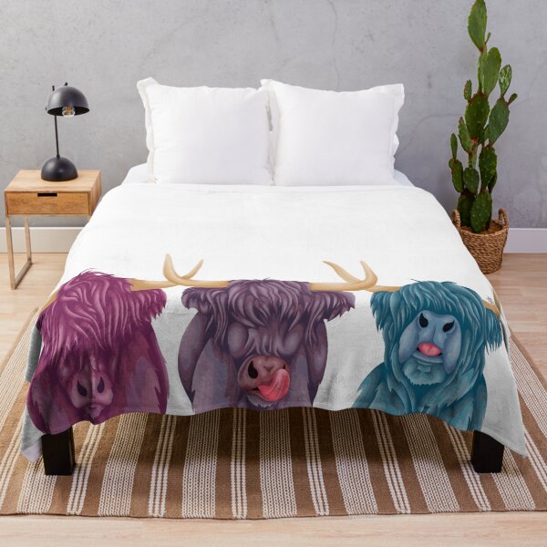 Item preview, Purple Highland Cows designed and sold by smoothfoxill.