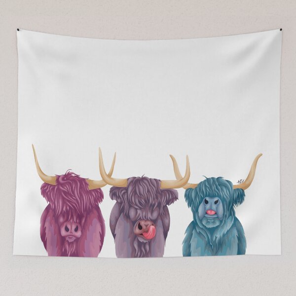 Item preview, Purple Highland Cows designed and sold by smoothfoxill.