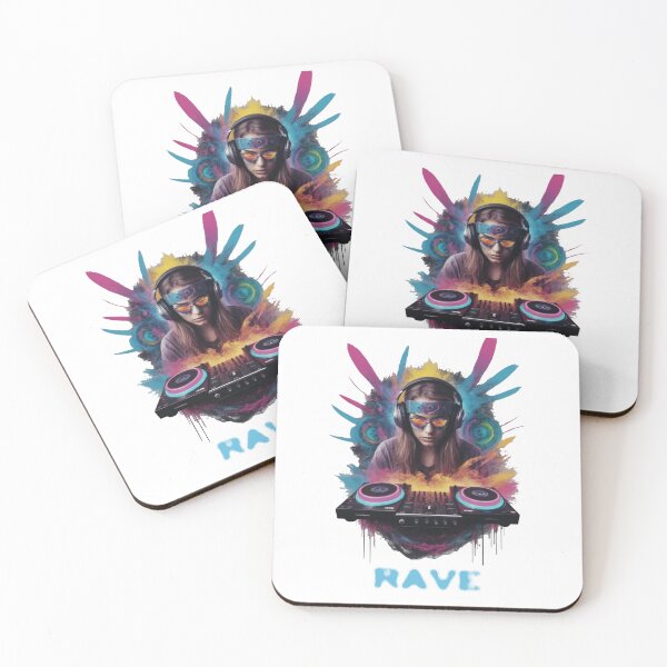 Item preview, Female DJ Rave Vibrant Techno Music designed and sold by 140bpmmusic.
