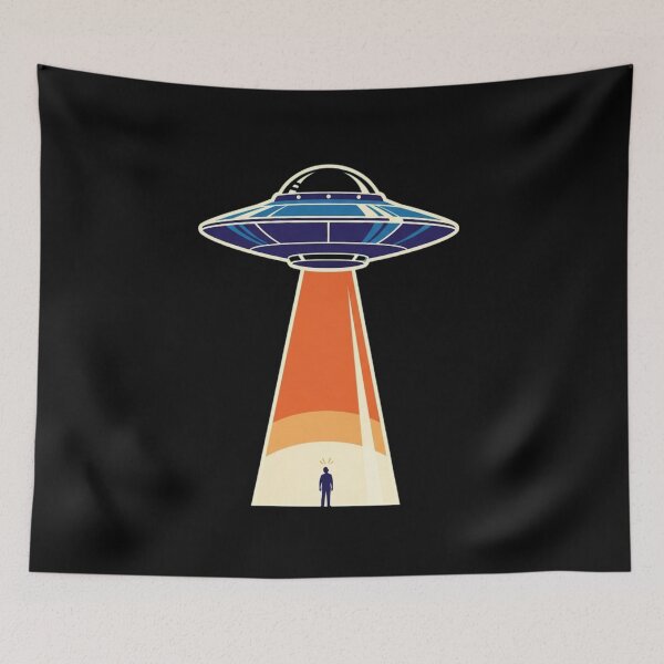 Item preview, Retro UFO Flying Saucer Vintage Alien Abduction Sci-Fi Sticker T-Shirt designed and sold by Design_Your_Day.