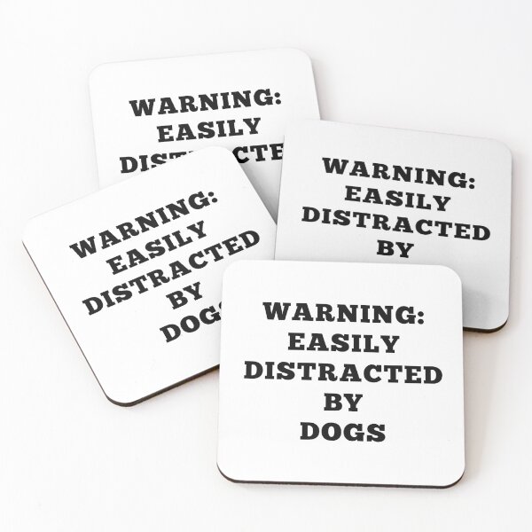 Item preview, Warning: Easily Distracted By Dogs statement T-shirt designed and sold by machanka.